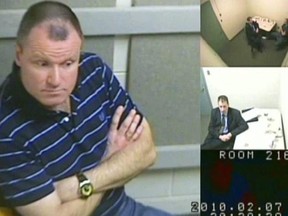 Former Canadian Col. Russell Williams is shown in a court-released image from his interrrogation by police captured on video and shown in a Belleville, Ont. courtroom. A Toronto-based theatre company is developing a play based on the intense police interrogation in which convicted sex killer Russell Williams confessed his crimes.THE CANADIAN PRESS/HO