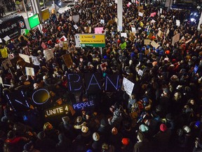 Protestors Rally At JFK Airport Against Muslim Immigration Ban