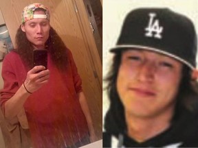 Lorenzo Bearspaw's (L) body was found on Jan. 6 on the Stoney Nakoda First Nation. A Canada-wide arrest warrant has been issued for Deangelo Powderface (R) for Bearspaw's murder.
