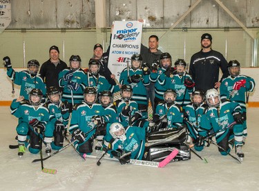 The Storm won the Atom 6 North title in Esso Minor Hockey Week.