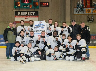 The Penguins won the Bantam Rec championship in Esso Minor Hockey Week.