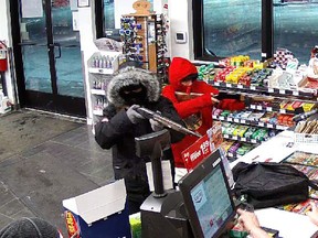 RCMP are looking for the public assistance in identifying two males who robbed the Co-op Gas Bar in Blackfalds.