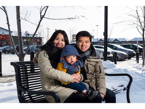 Michael, Vivian and Ethan Truong at some of the many shopping amenities near their future home at the Rise at West Grove Estates.