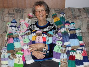 Ceci Chanin has been knitting dolls for decades to reduce stress in patients at Alberta Children's Hospital. For Eva Ferguson story.