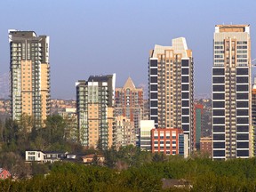 Some of the many new condo towers in Calgary's Victoria Park, photographed in 2015.