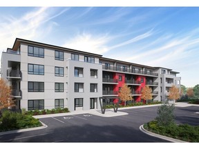 An artist's rendering of the front exterior for Maverick at Livingston by Avi Urban. Livingston is a new community in northwest Calgary by Brookfield Residential.