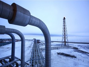 A file photo showing BP's Endicott oil and gas facility at the edge of the Beaufort Sea in Alaska.