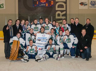 The Midnapore Mavericks won the Midget 1 division during Esso Minor Hockey Week.