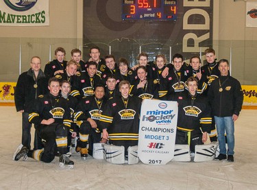 The Bow River Bruins prevailed in the Midget 3 division at Esso Minor Hockey Week.