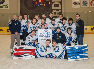 The Glenlake Hawks captured the Midget 5 division at Esso Minor Hockey Week.