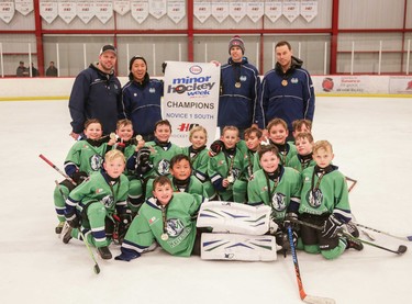 The Midnapore Mavericks captured the Novice 1 South crown during Esso Minor Hockey Week.