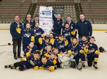 The Saints won the Novice 2 North title during Esso Minor Hockey Week.