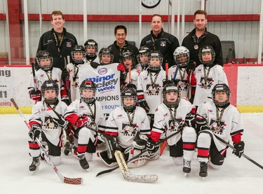 The Trails West Wolves Red captured the Novice 2 South crown during Esso Minor Hockey Week.