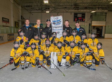 The Bow River Bruins 4 won the Novice 4 North championship during Esso Minor Hockey Week.