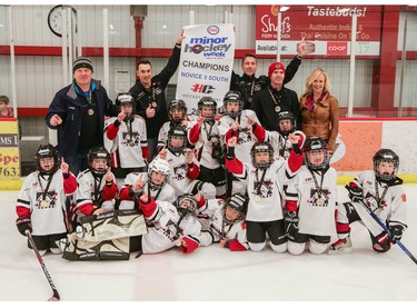 The Trails West Wolves 5 Red won the Novice 5 South championship during Esso Minor Hockey Week.