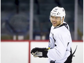 Once the beloved face of the Calgary Flames, Jarome Iginla skates with the Colorado Avalanche during a team practice at the Scotiabank Saddledome on Tuesday, Jan. 3, 2017. The Calgary Flames host the Avalanche Wednesday, which could be Iginla's final game at the Saddledome. (Lyle Aspinall)