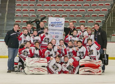 The Trails West Wolves 4 Red won the Pee Wee 4 championship during Esso Minor Hockey Week.