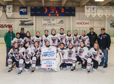 GHC 1 White captured the Pee Wee Girls A division championship at Esso Minor Hockey Week.