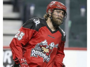 Roughnecks Chad Cummings during warm up before National Lacross League game action between the Vancouver Stealth and the Calgary Roughnecks at the Scotiabank Saddledome in Calgary, Alta. on Friday January 6, 2017. Jim Wells/ Postmedia