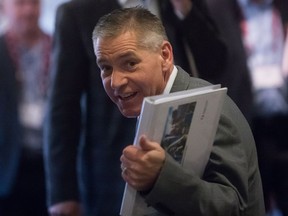 TransCanada CEO Russ Girling arrives to speak at the 20th Annual Whistler Institutional Investor Conference, in Whistler, B.C., on Wednesday. TransCanada Corp. said Thursday it has submitted a new presidential permit application to the U.S. Department of State for approval of the Keystone XL pipeline.