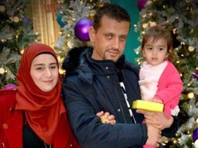 Syrian refugee Majd Tahhouf with his wife Yasmin and young daughter was claimed by cancer, just over a year after arriving in Calgary. The community has since stepped up to help the family. Supplied photo