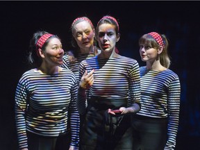 The cast of All the Little Animals I Have Eaten, from left, Nadien Chu, Denise Clarke, Ellen Close and Georgina Beaty.