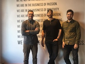 YYC Cycle founders, from left: Warren Matzelle, Andrew Obrecht and Grady Topak.