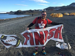 Stephen Park after completing a marathon in Antarctica. The Calgarian ran seven marathons in seven days on seven different continents.