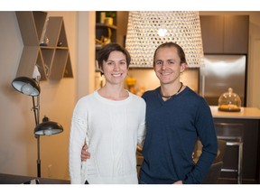 Jeff Ragan and Katrina Brown in the show suite for Radius by Bucci Developments in Bridgeland.