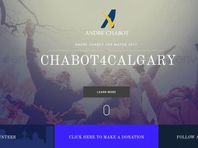 A screengrab of Coun. Andre Chabot's 2017 campaign website.