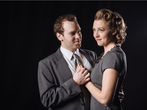 Devin MacKinnon and Jamie Konchak star as lovers in the new musical Crime Does Not Pay.