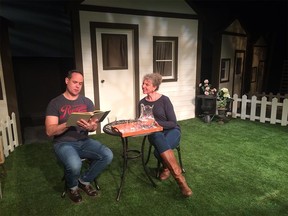 Curt Mckinstry and Barbara Gates Wilson star in Lunchbox Theatre's romantic comedy The Exquisite Hour.
