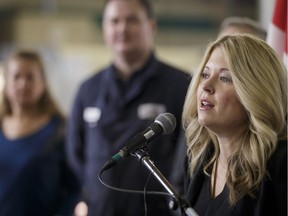 Conservative MP Michelle Rempel speaks at a press conference at Laser Equation in Calgary on Feb. 27, 2017.
