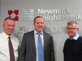 Paul Cunningham, Jeff Skeet and Sean Bradley of the NKF Devencore office in south Calgary.