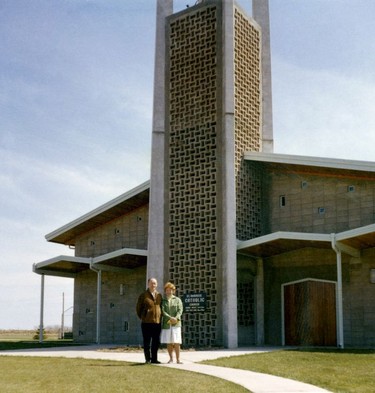 Joseph and Claire English at St. Ambrose Church in Coaldale.