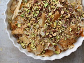 Um Ali is a spiced dessert from the Middle East.