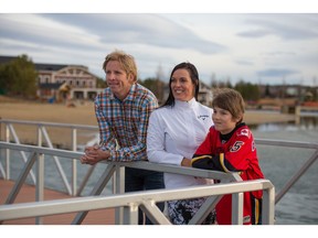 Anton and Lisa Vlooswyk with their son Luke in the southeast community of Auburn Bay by Brookfield Residential.