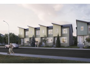 An artist's rendering of Streetside Developments' new townhome development in the northeast community of Redstone.