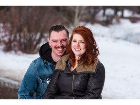 Darren May and Katrina Richards are moving to a townhome at the Brand Townhomes development by Birchwood Properties in the Cochrane community of Heartland.