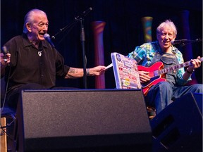 Elvin Bishop on guitar and Charlie Musselwhite on harmonica performing at the Ottawa Jazz Festival in 2016.
