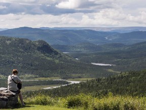 Giving indigenous people a greater say in the operation of national parks and the creation of new protected areas is on the agenda at a major conference in Alberta this week. A German tourist looks out over Stuckless Pond in Gros Morne National Park, N.L., in an August 15, 2016, file photo.