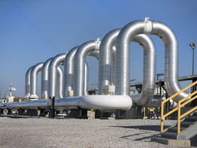 The Keystone Steele City pumping station, into which the planned Keystone XL pipeline is to connect to, is seen in Steele City, Neb.