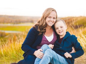 Melanie Nielson, left, with her son Ethan Nielson, 9, is shown in a recent photo. Ethan has been recovering from an accident in March 2016 that left him with severe traumatic brain injury and multiple fractures.