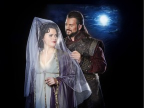 Michele Capalbo as Turandot and David Pomery as Prince Calaf. Calgary Opera's Turandot opens on Saturday.