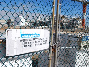 The Mazeppa facility sits dormant on March 30 as Alberta's energy watchdog proceeds with action enforcement that includes forcing the plant's licensee, Lexin Resources, into receivership.