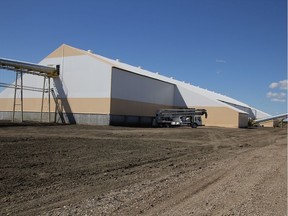 Source Energy Services frac sand terminal located in Wembley Alberta. The facility can hold up to 50,000 tonnes of frac sand, approximately 500 rail cars full. The facility has its own conveyer belt system that hauls in the sand from the rail cars and is then shipped out to well sites in the region.