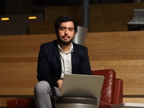 Software Engineering student Jose Herrera poses for a portrait at the University of Calgary on Tuesday, April 11, 2017. Herrera along with his four team members are using IBM's Blockchain technology to create what they hope will be fraud-proof electronic voting. Pier Moreno Silvestri/Postmedia Network