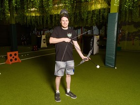 "You can think of it as paintball or dodgeball with bows and arrows," says Archery Games co-owner Kyle Fitzgerald.