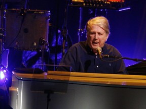 Brian Wilson sings behind his piano during a Jubilee Auditorium stop on his Pet Sounds 2017 World Tour