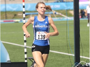 Claire Sumner of Calgary won bronze in the 1,500 metre race at the 2015 Wood Buffalo Western Canada Summer Games in Fort McMurray on Aug. 8, 2015. (File)